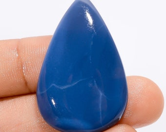 Natural Blue Opal Cabochon Blue Opal Stone Blue Opal Crystal Blue Color Crystal 37X23X6 mm Size 35 Carat Drop Blue Stone  (Opal As picture