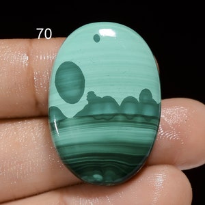 Cabochon di malachite naturale Pietra verde di cristallo di malachite verde Pietra liscia su entrambi i lati con retro piatto lucido Malachite malachite come immagine immagine 9