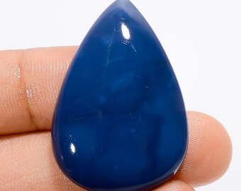 Natural Blue Opal Cabochon Blue Opal Stone Blue Opal Crystal Blue Color Crystal 35X24X6 mm Size 35 Carat Drop Blue Stone  (Opal As picture