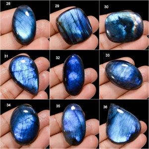 Natural Blue Labradorite Cabochon Blue Fire Labradorite Crystal Loose Gemstone Birthstone For Jewelry Making Stone Stone As Picture image 4