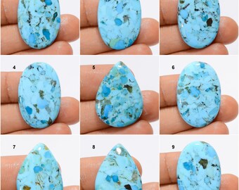 Natural Kingman Turquoise Cabochon Turquoise Crystal Loose sky Turquoise Gemstone For Making Jewelry Gift for Her (Stone As Picture)