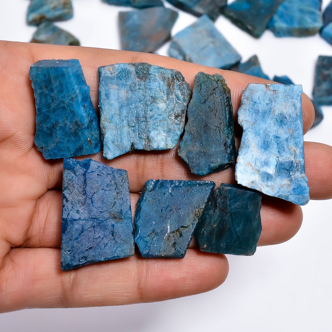 Natural Blue Apatite Rough Slice, Raw Apatite Rough Apatite Raw Slice ...
