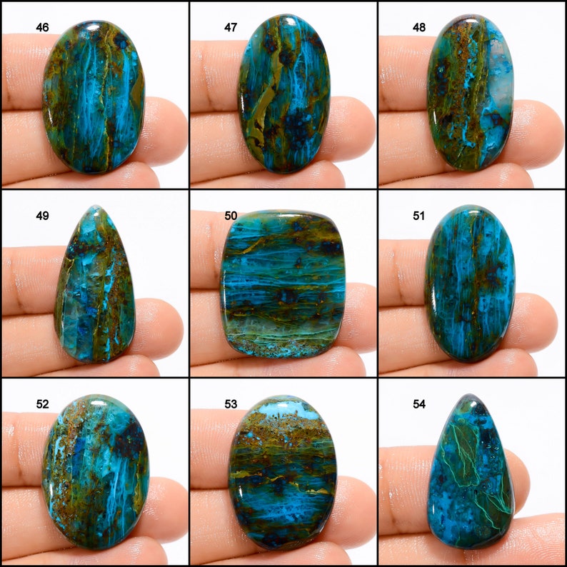 Natural Shattuckite Cabochon Loose Shattuckite Gemstone Shattuckite Crystal Good Quality Both Side Polished Stone Shattuckite as a picture image 6