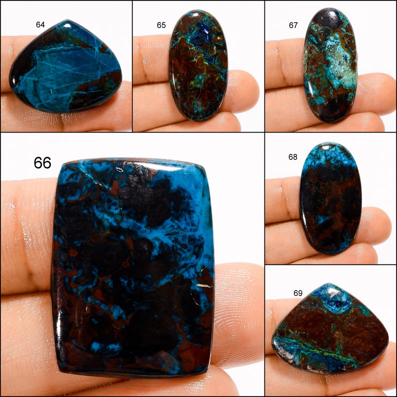 Cristalli di azzurrite cabochon di azzurrite naturale Cabochon di azzurrite di buona qualità Pietra di azzurrite blu Azzurriti pietra come immagine immagine 8