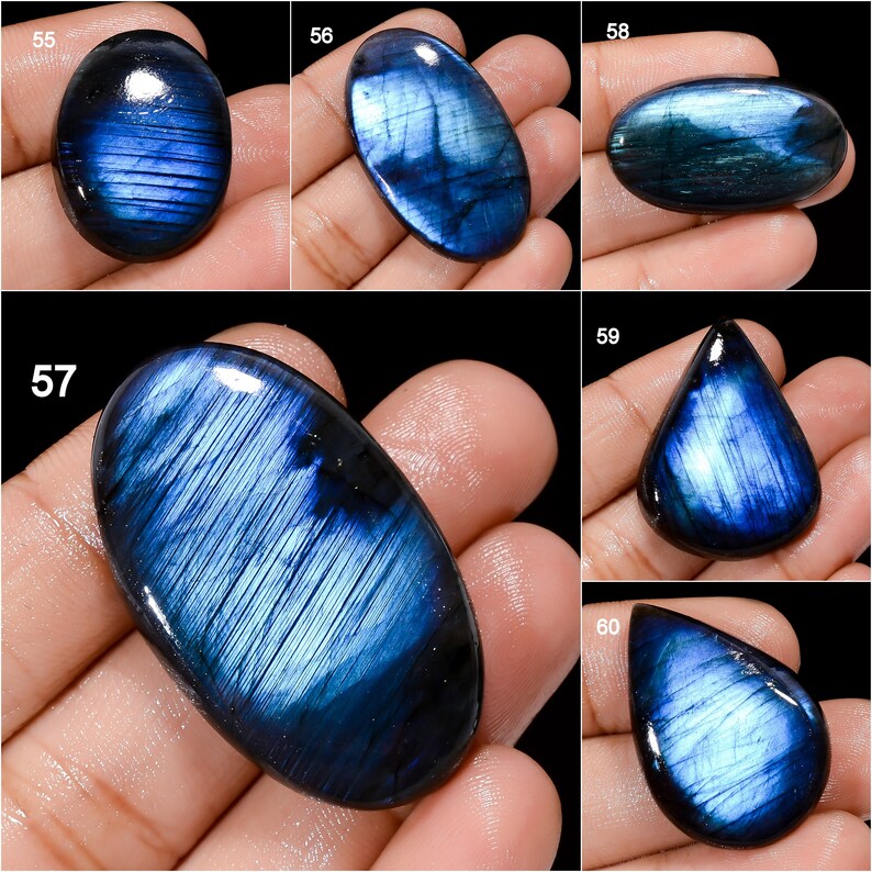 Natural Blue Labradorite Cabochon Blue Fire Labradorite Crystal Loose Gemstone Birthstone For Jewelry Making Stone Stone As Picture image 7