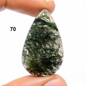 Natural Moss Agate Cabochon, Loose gemstone, Moss Agate Crystal, Both Side Polish Moss Agate, Jewelry Making Stone Moss Agate As Picture 70. 32X20X6 mm 33Crt