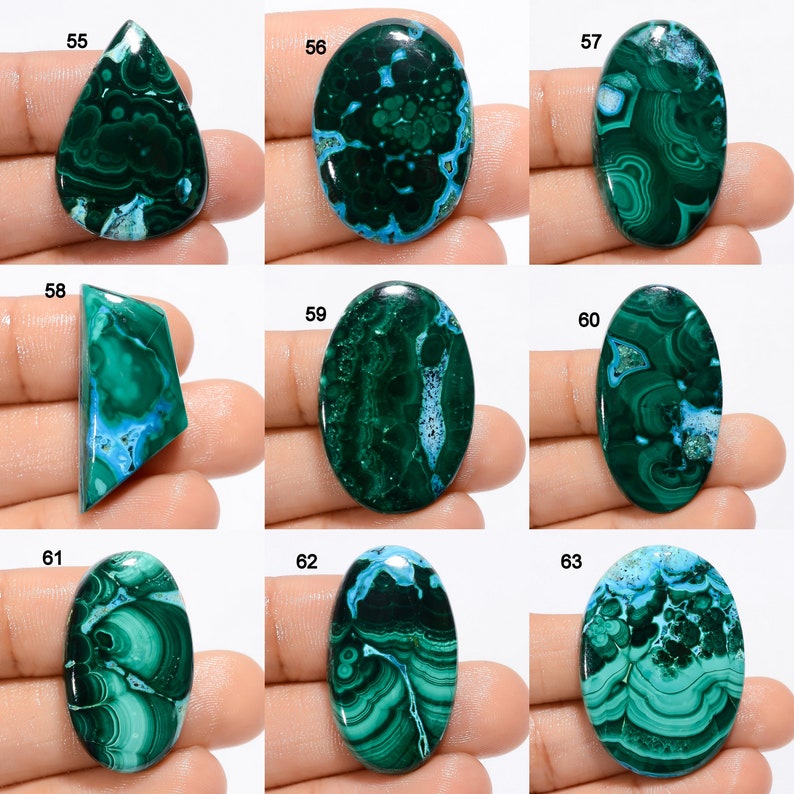 Natural Chrysocolla Malachite Cabochon Green Sky Gemstone Mix Shape Chrysocolla Malachite Stone Flat Back Malachite Chrysocolla As picture image 7