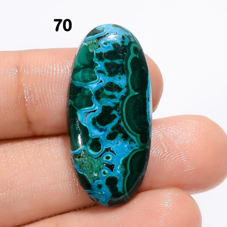 Crisocolla naturale Malachite Cabochon Cielo verde Gemma Mix Forma Crisocolla Malachite Pietra Retro piatto Malachite Crisocolla Come immagine 70. 30X14X5 mm 27Crt