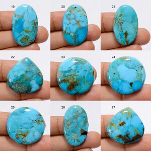Turquoise naturelle Kingman, véritable cristal turquoise, pierre turquoise polie des deux côtés, pierre précieuse turquoise comme sur l'image image 3
