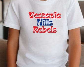 Youth Vestavia Hills Rebels T-Shirt, Game Day Shirt, Vestavia Rebels, Vestavia Shirt, Go Rebels, Rebels School Sprit T-Shirt, VH Rebels