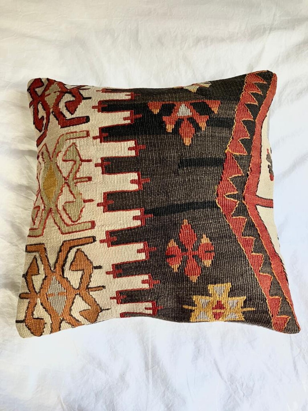 Handwoven Vintage Kilim Pillow Cover Turkish Rug Cushion Case Antique