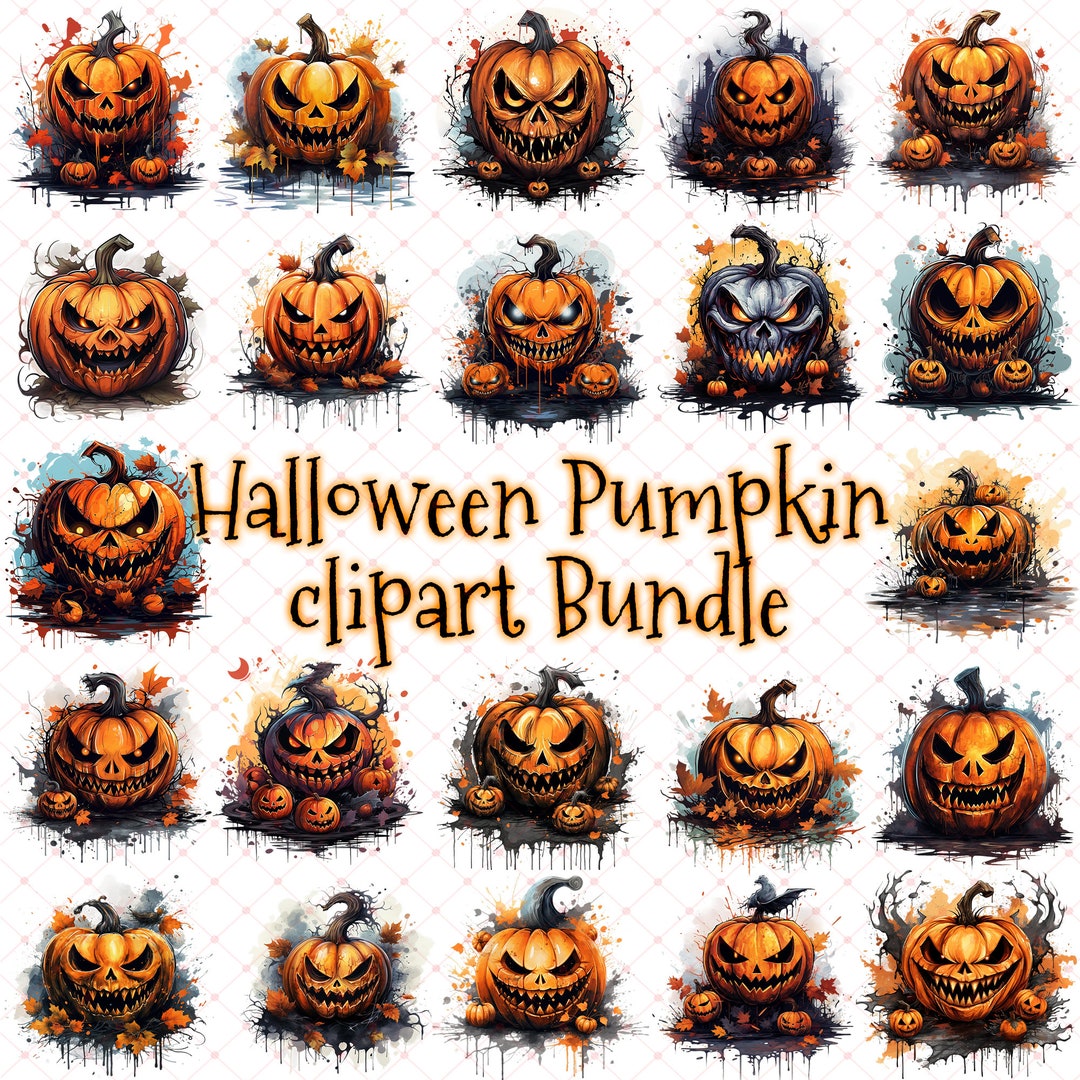 40 Watercolor Halloween Pumpkin Clipart Halloween Pumpkin - Etsy