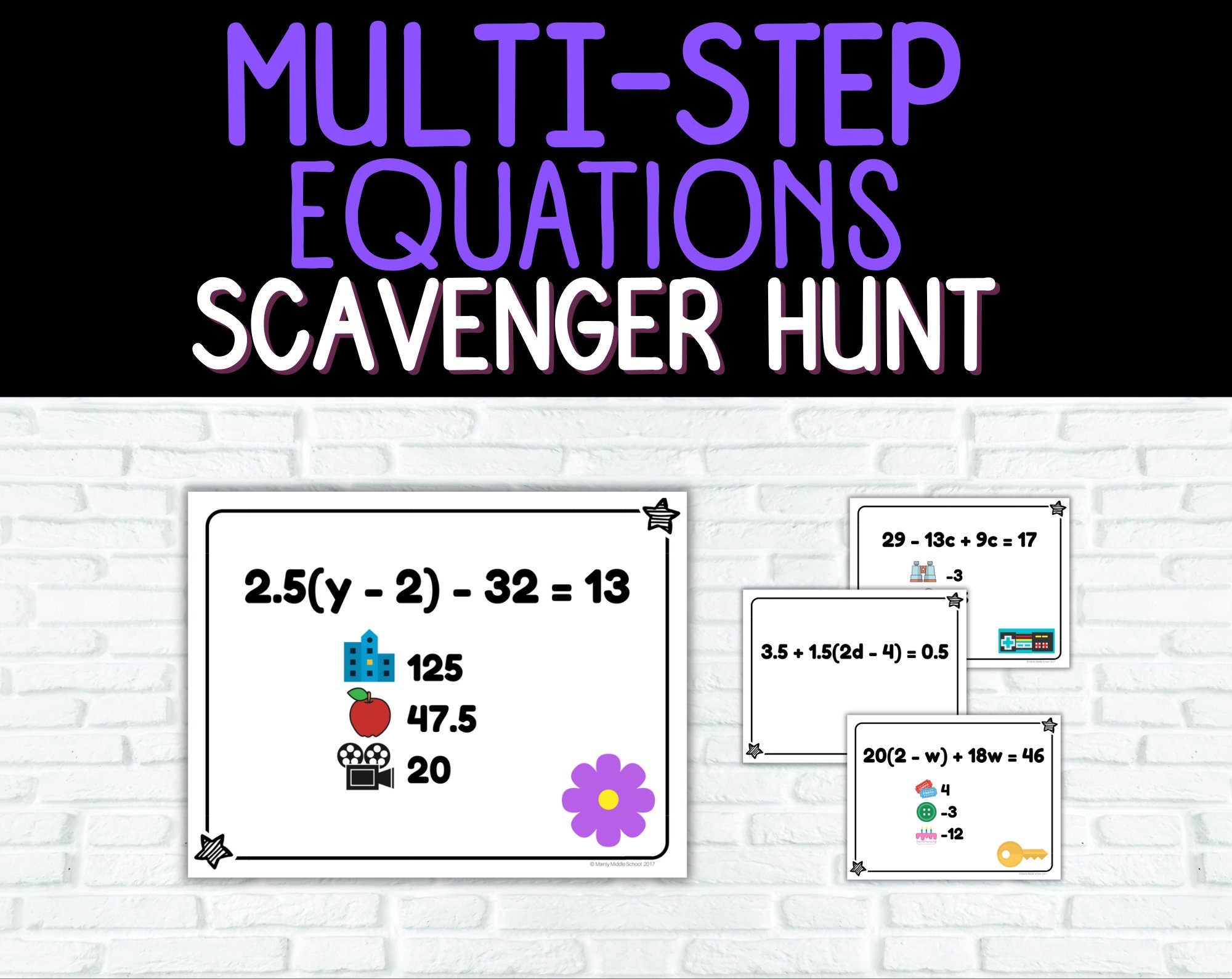 Multi-step Equations SCAVENGER HUNT - Etsy UK