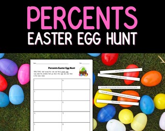 Búsqueda de huevos de Pascua con porcentajes / Actividad de Pascua de MATEMÁTICAS / Práctica de porcentajes