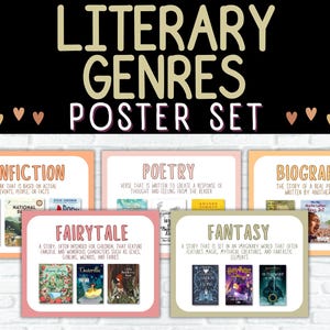 Literary Genre Posters - BOHO Themed (set of 18)