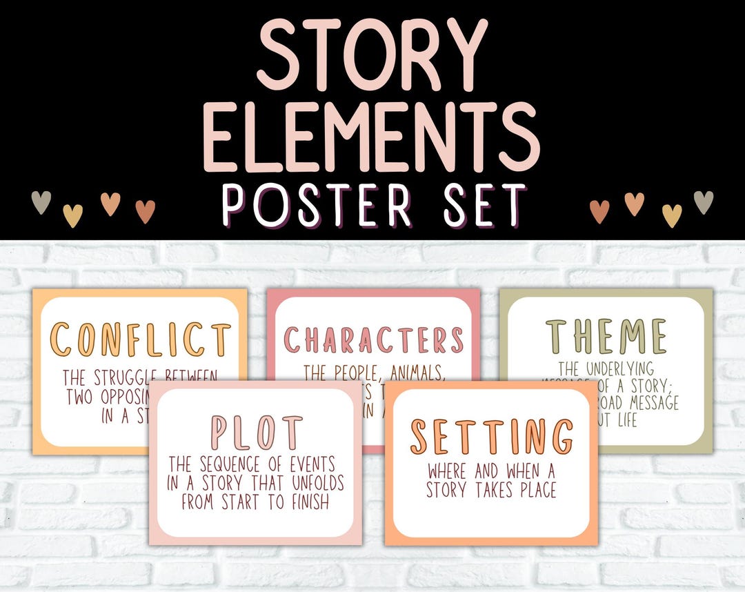 Story Elements Posters BOHO Theme - Etsy