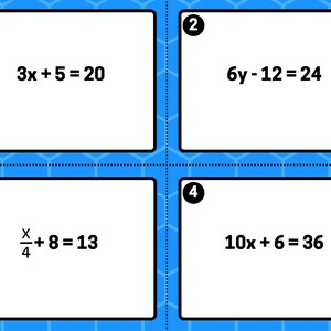 Two-step Equation Math TASK CARDS (set of 24) - Etsy UK