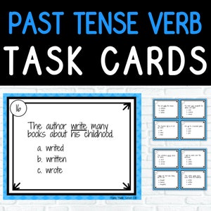 Verbos no passado ELA TASK CARDS (conjunto de 50)