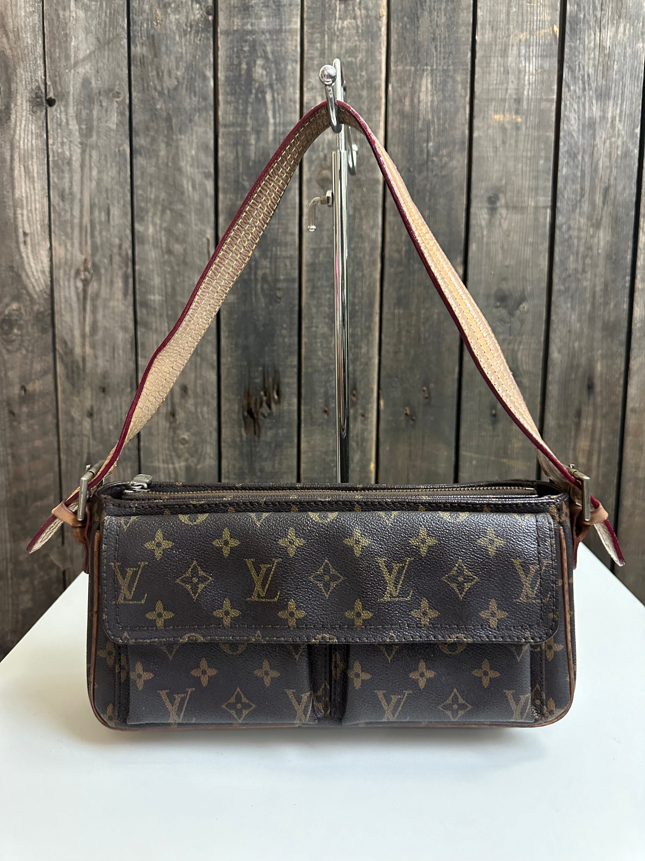 Louis Vuitton Retiro Brown Monogram Nior Black Satchel Duffle Crossbody  Canvas 