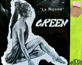 Vintage RHT Strümpfe Grüne La Niçoise Nylonstrümpfe