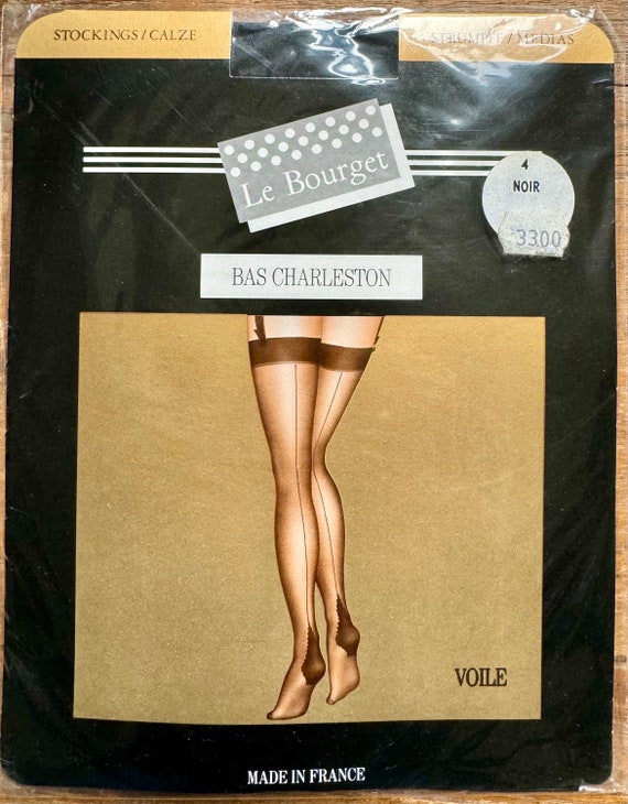 Vintage Couture Stockings Nylon Garter Belt RHT S… - image 1