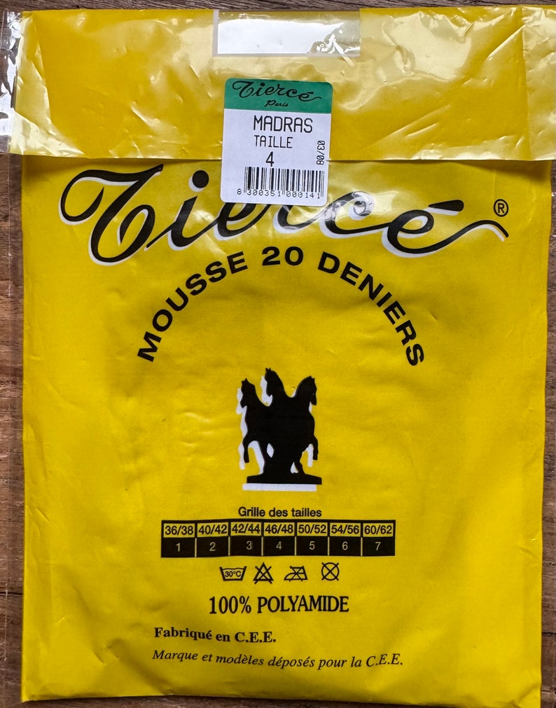 3 Collants Nylon Mousse Vintage Tiercé Taille 4 - Neufs Avec étiquettes