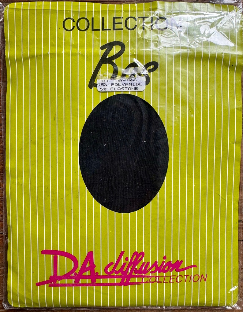 Bas Vintage Noir 100% Nylon Stockings DA Diffusion image 2