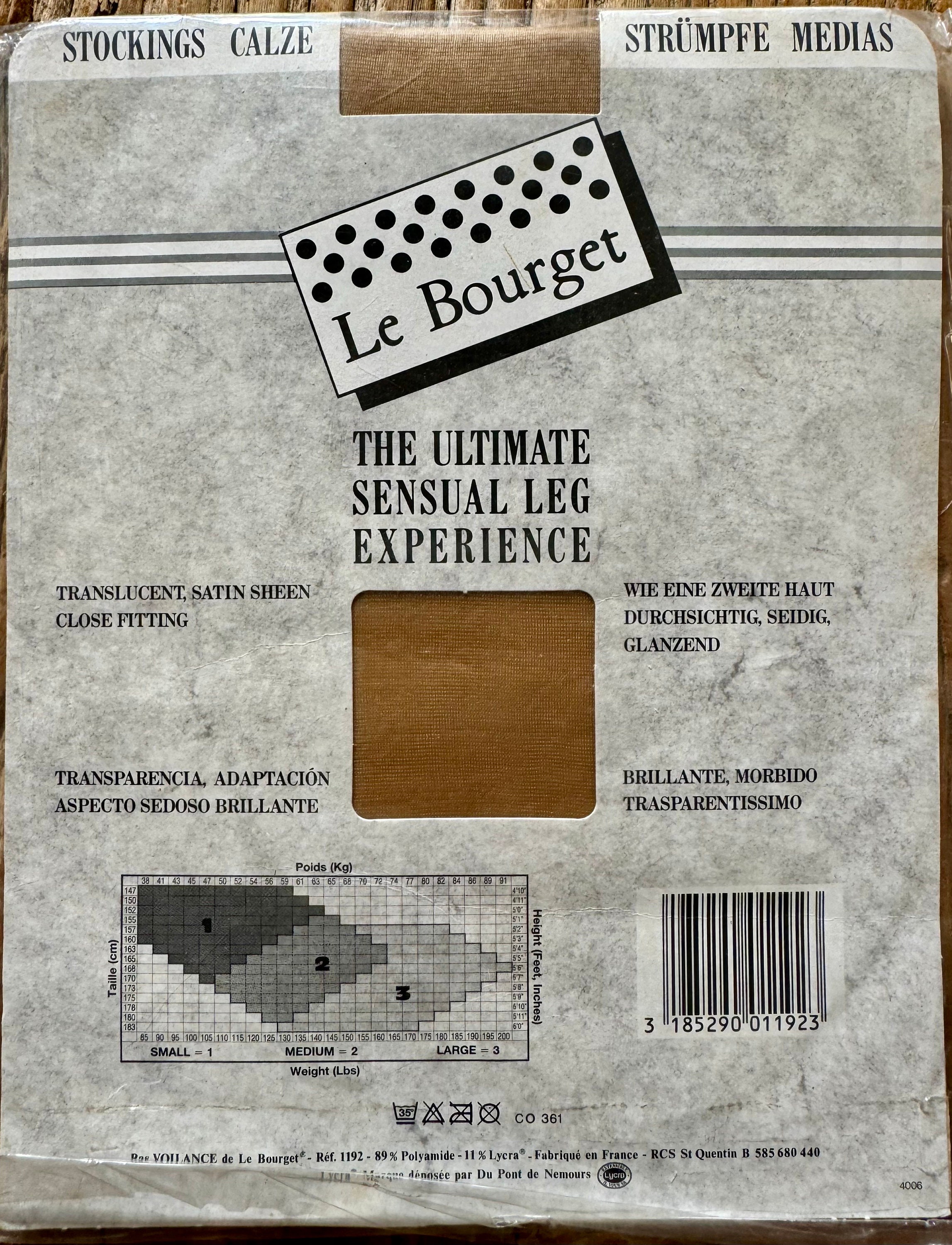 Bas Fins Vintage Le Bourget-TETU 100% Nylon - Pour Porte-jarretelles - Taille 4(10) - Biche