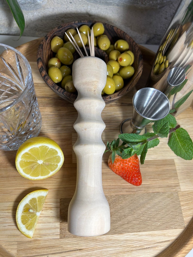 Handcrafted Birch Wood Cocktail Muddler - Thumbnail 3