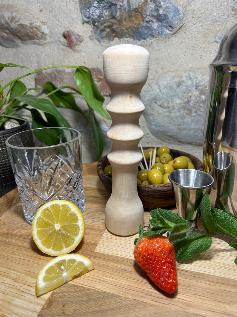 Handcrafted Birch Wood Cocktail Muddler - Thumbnail 2