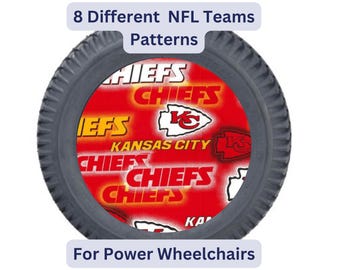 Powerchair Spoke Stylers fit 14”x3” rear drive wheel with 3 or 5 spokes. Set of 2 Sport covers can be custom fit to any electric wheelchair