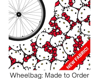 Wheelchair Bag, Wheel Organizer, Zipper Storage Pouch, Red Kitty Cat, Gift