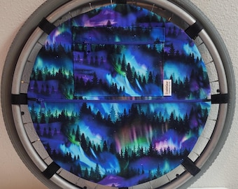 Wheelchair Bag, Wheel Organizer, Zipper Storage Pouch, Northern Lights