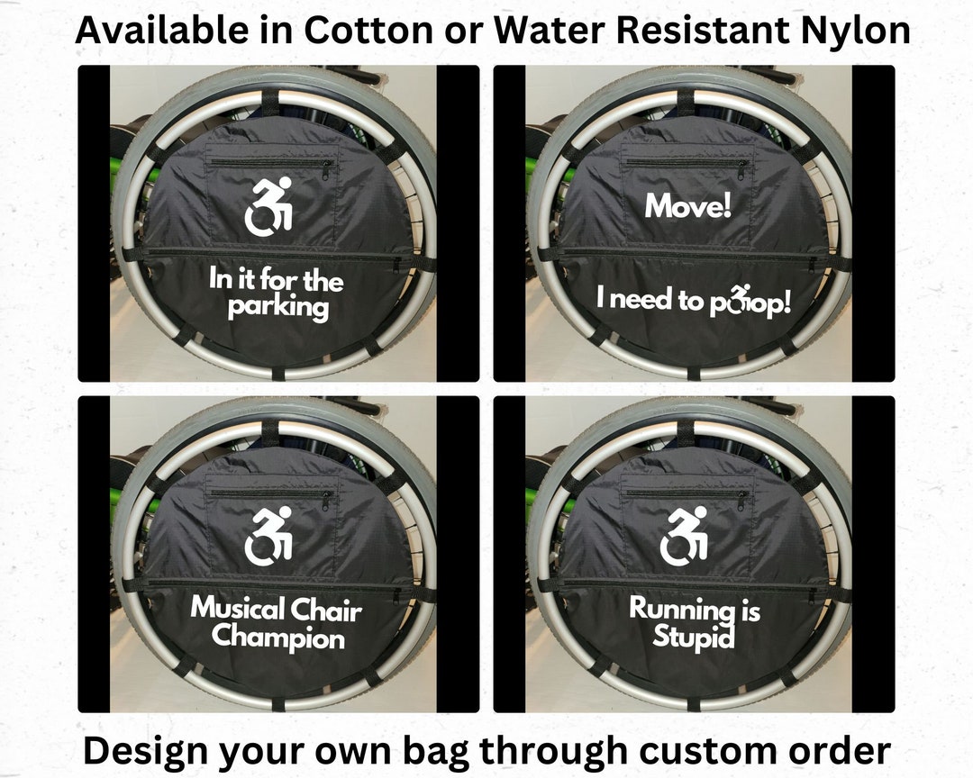 Wheelchair Wheel Bag Pouch Zipper Pockets Add Storage Fits Etsy