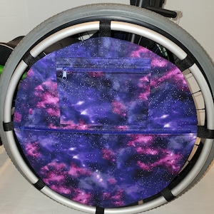 Rollstuhltasche, Radorganizer, Aufbewahrungstasche mit Reißverschluss, Lila Galaxie
