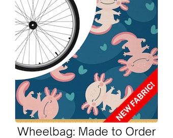 Wheelchair Bag, Wheel Organizer, Zipper Storage Pouch, Blue Axolotl Gift