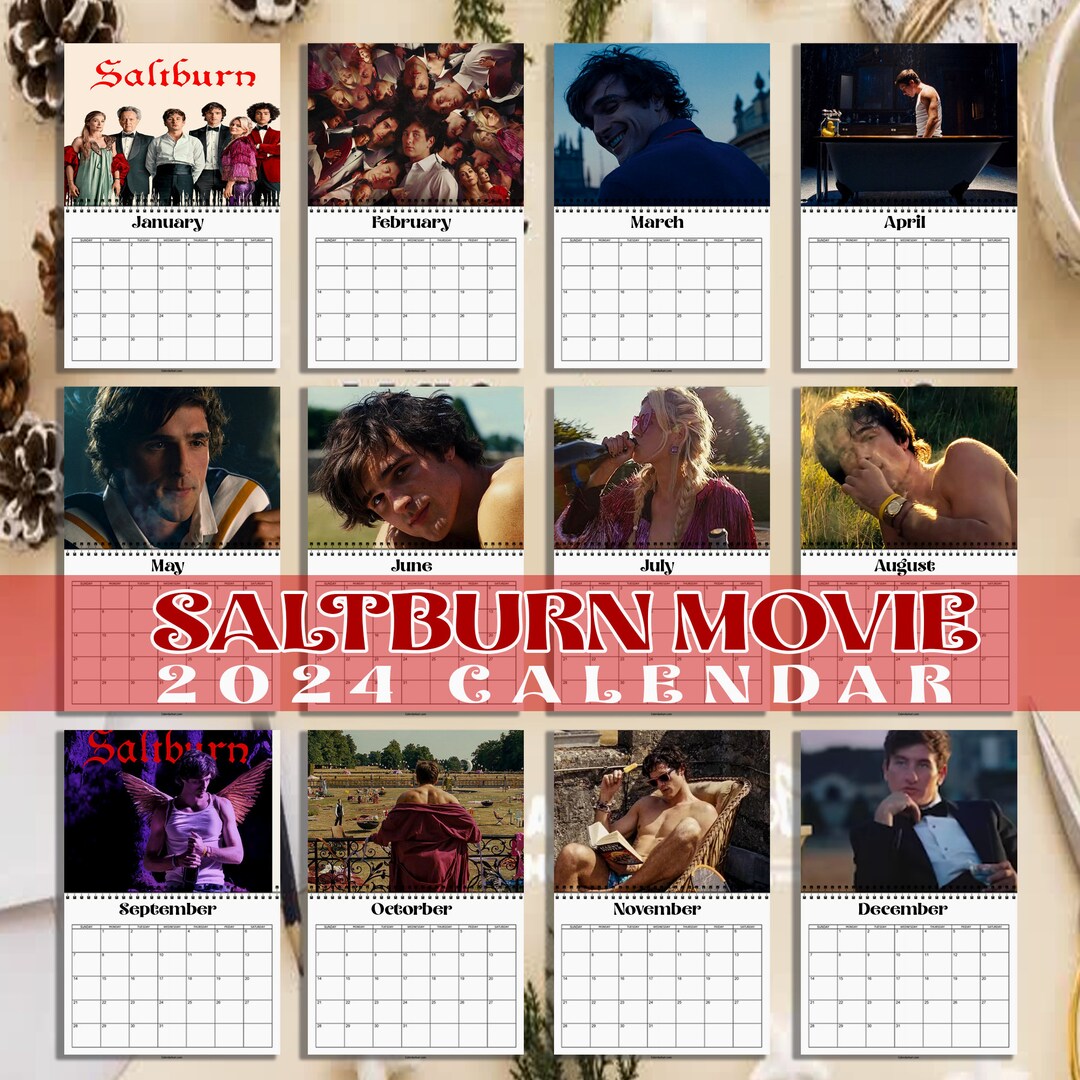 2024 Saltburn Movie Wall Calendar, Barry Keoghan & Jacob Elordi Film