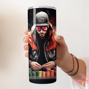 A Poker Player Tumbler Wrap Poker Face 20oz Skinny Tumbler Sublimation Design Straight And Tapered Tumbler Wrap Digital Download PNG