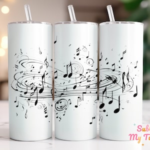 Notes and Scores Tumbler Wrap Music Notes 20oz Skinny Tumbler Sublimation Design Straight And Tapered Tumbler Wrap Digital Download PNG