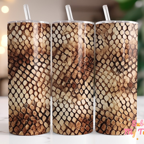 Python Snakeskin Tumbler Wrap Snake Pattern 20oz Skinny Tumbler Sublimation Design Straight And Tapered Tumbler Wrap Digital Download PNG