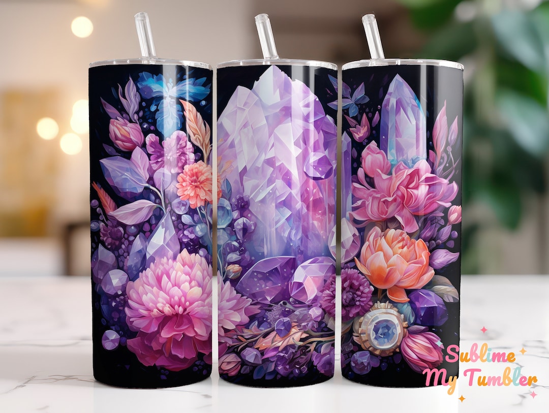 Gemstone Tumbler Wrap Precious Stone Tumbler Crystal 20oz Skinny