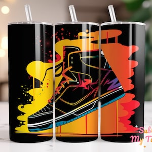 Shoe Sneaker Tumbler Wrap Street Art Sneakers 20oz Skinny Tumbler Sublimation Design Straight And Tapered Tumbler Wrap Digital Download PNG