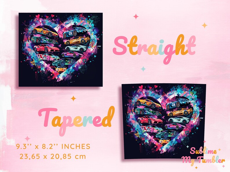 Sport Cars Tumbler Wrap Racing Car Lovers 20oz Skinny Tumbler