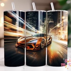 Sports Car Tumbler Wrap Sports Car Full Speed 20oz Skinny Tumbler Sublimation Design Straight And Tapered Tumbler Wrap Digital Download PNG