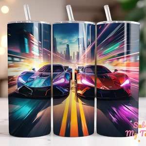 Racing Cars Tumbler Wrap Sports Car Racer Men 20oz Skinny Tumbler Sublimation Design Straight And Tapered Tumbler Wrap Digital Download PNG