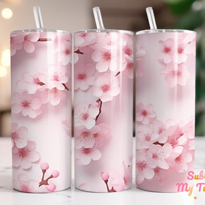Japanese Cherry Blossom Tumbler Wrap Sakura 20oz Skinny Tumbler Sublimation Design Straight And Tapered Tumbler Wrap Digital Download PNG