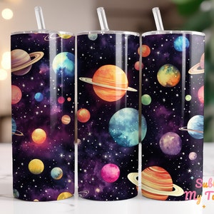 Seamless Universe Tumbler Wrap Planet Space 20oz Skinny Tumbler Sublimation Design Straight And Tapered Tumbler Wrap Digital Download PNG