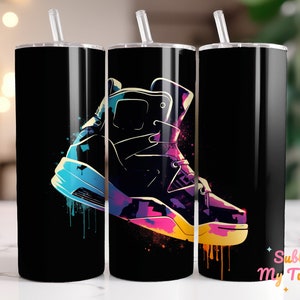 Sneaker Tumbler Wrap Sneakers Art Footwear PNG 20oz Skinny Tumbler Sublimation Design Straight And Tapered Tumbler Wrap Digital Download PNG