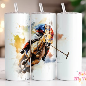 Polo Player Tumbler Wrap Polo Equestrian Sport 20oz Skinny Tumbler Sublimation Design Straight And Tapered Tumbler Wrap Digital Download PNG