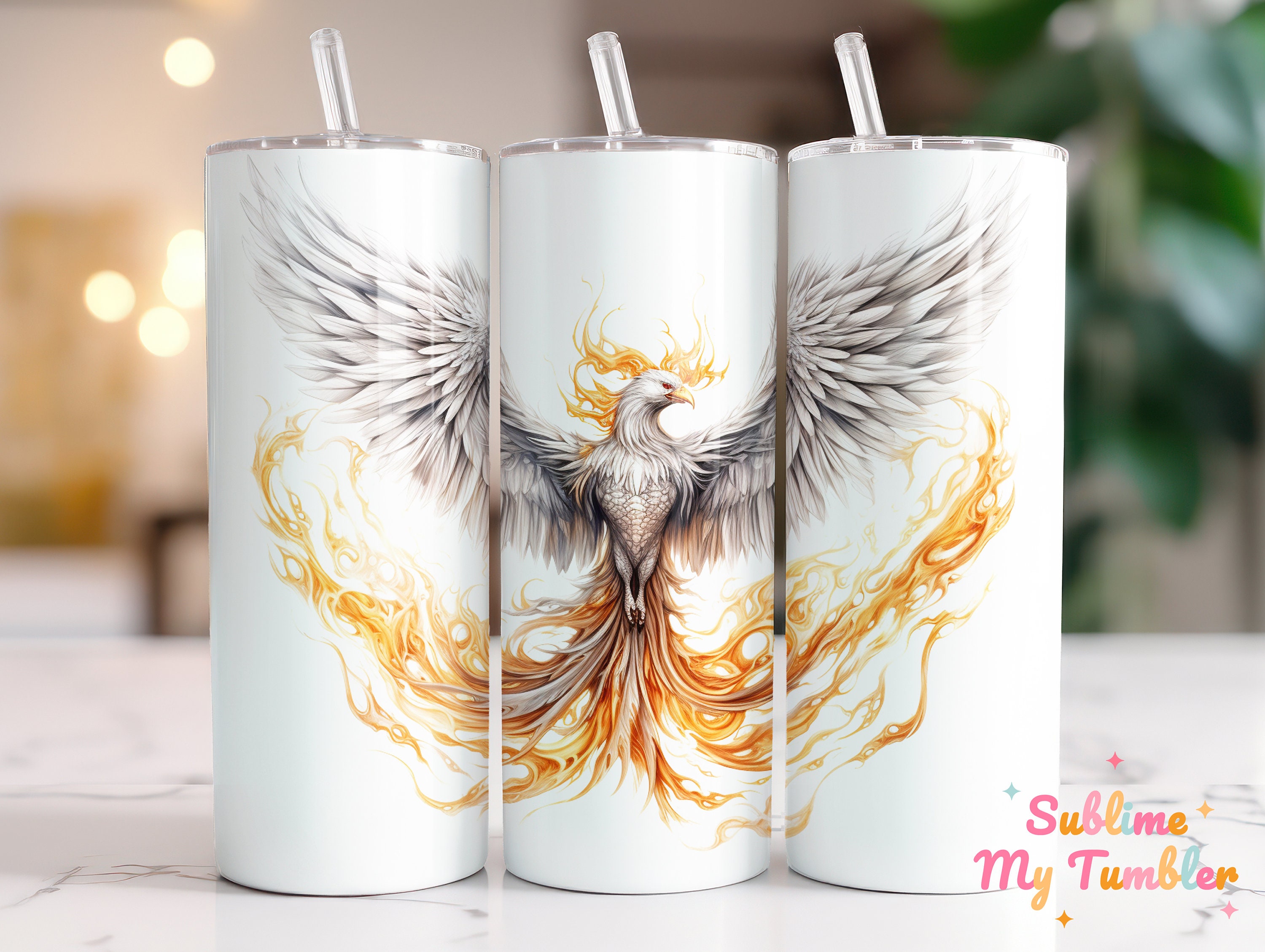 Phoenix On Fire タンブラーラップ：20オンス スキニータンブラー昇華